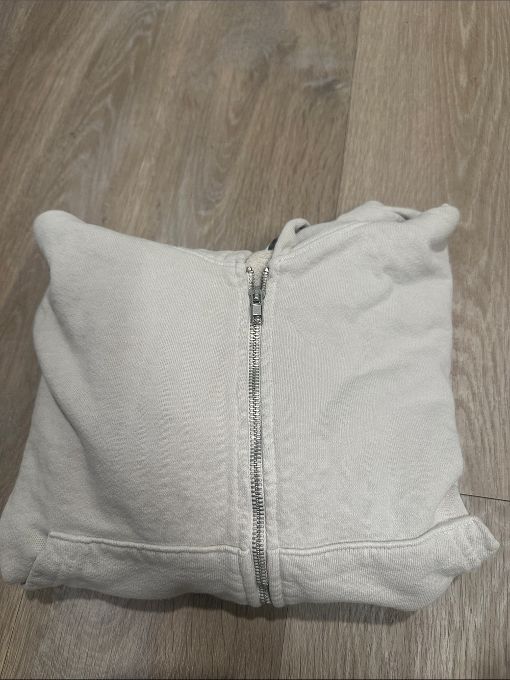 Beige vintage zip up hoodie S